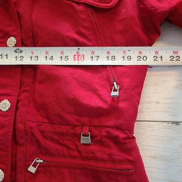 Nils Skiwear Red Black Faux Fur Hooded Ski Jacket Coat Womens 4 Snow Winter - Picture 7 of 9